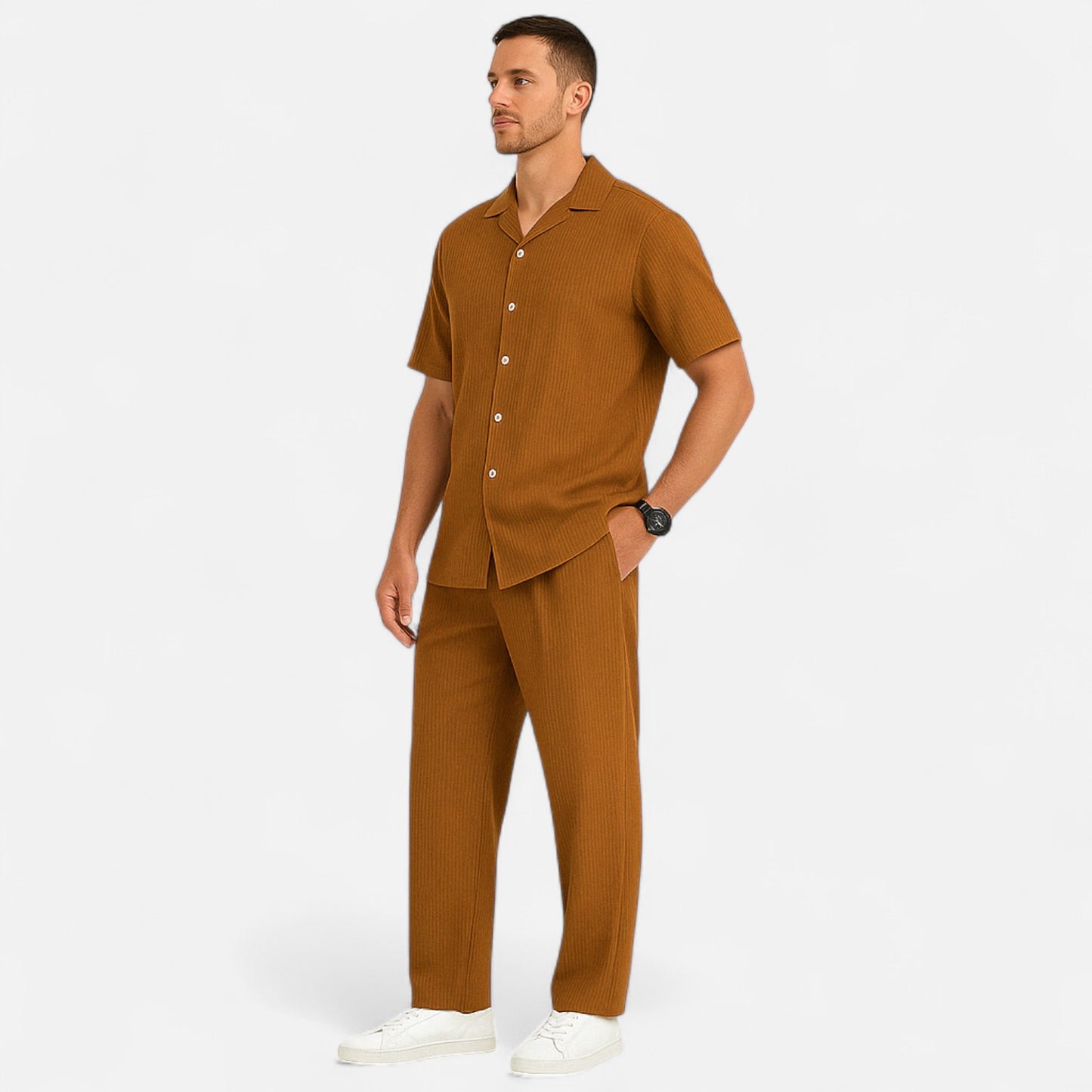 VelroisMode | Men's Casual Business Shirt & Trousers Set – Effortless Style, Everyday Comfort
