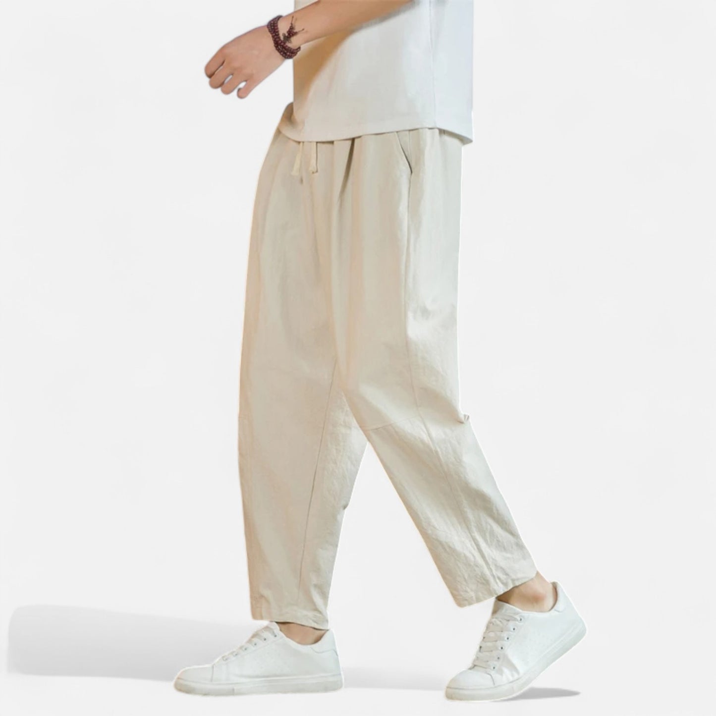VelroisMode | Men's Cotton-Linen Drawstring Trousers – Effortless Summer Comfort