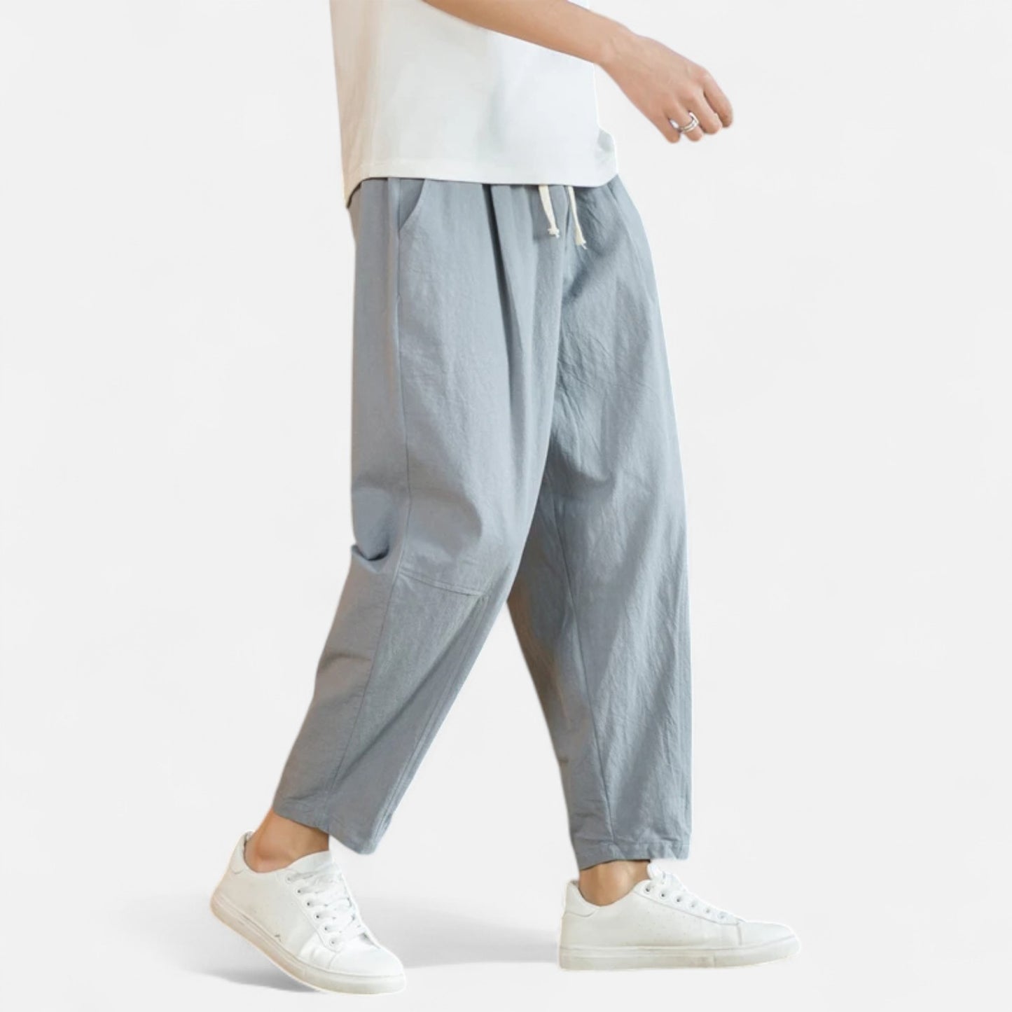 VelroisMode | Men's Cotton-Linen Drawstring Trousers – Effortless Summer Comfort
