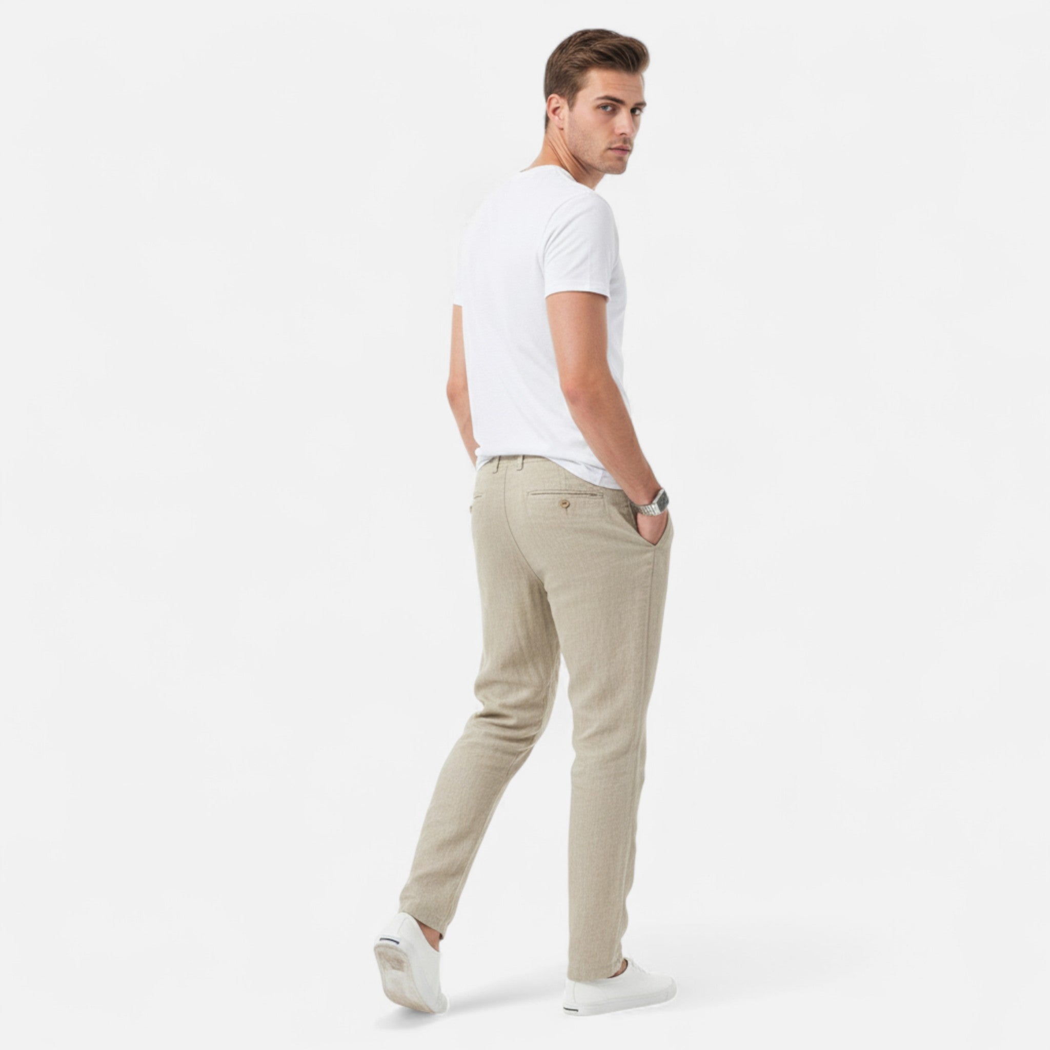 Velroismode | Men’s Slim Fit Trousers Business Pants