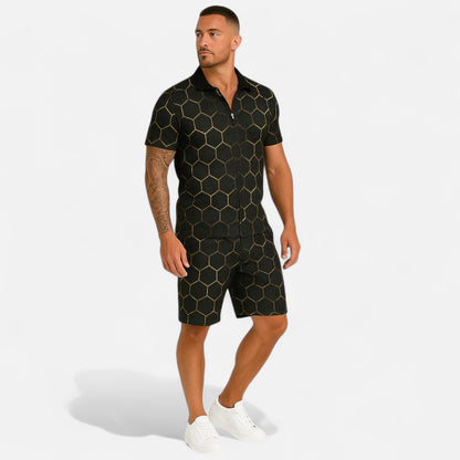 VelroisMode | Men's V-Neck Zip Polo – Contemporary Comfort Meets Urban Sophistication