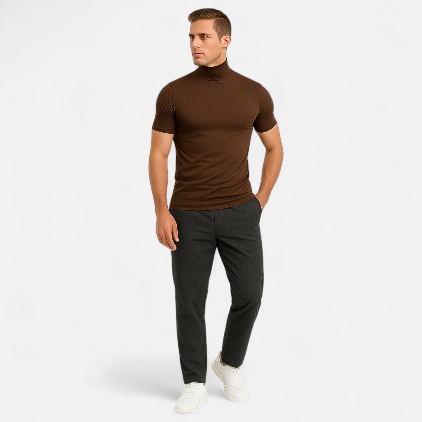 VelroisMode | Men's Turtleneck T-Shirt – Effortless Style, Everyday Comfort