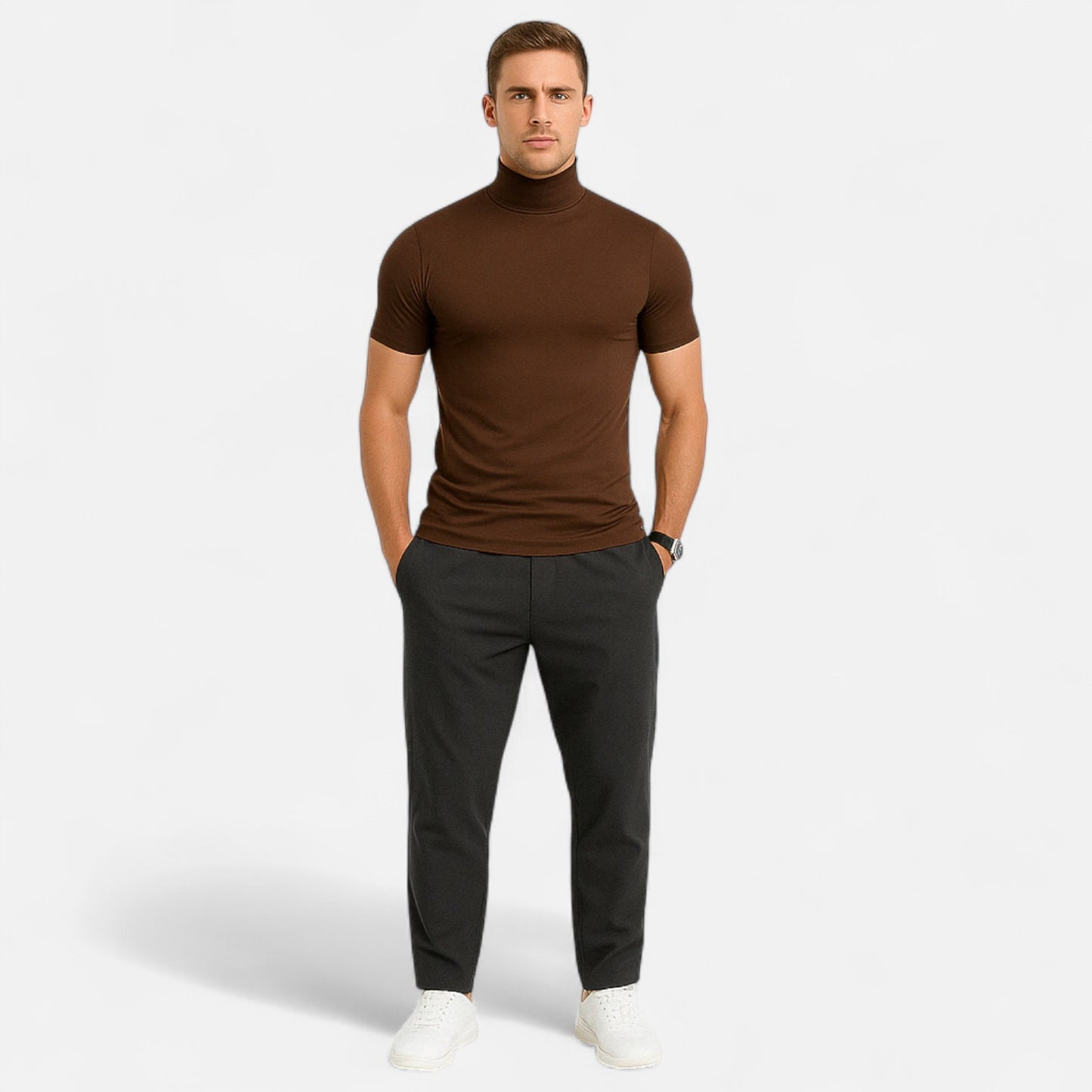 VelroisMode | Men's Turtleneck T-Shirt – Effortless Style, Everyday Comfort