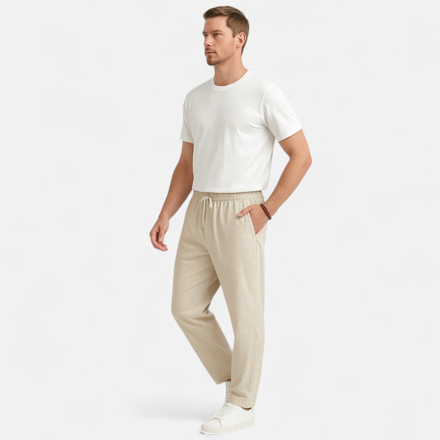 VelroisMode | Men's Cotton-Linen Drawstring Trousers – Effortless Summer Comfort