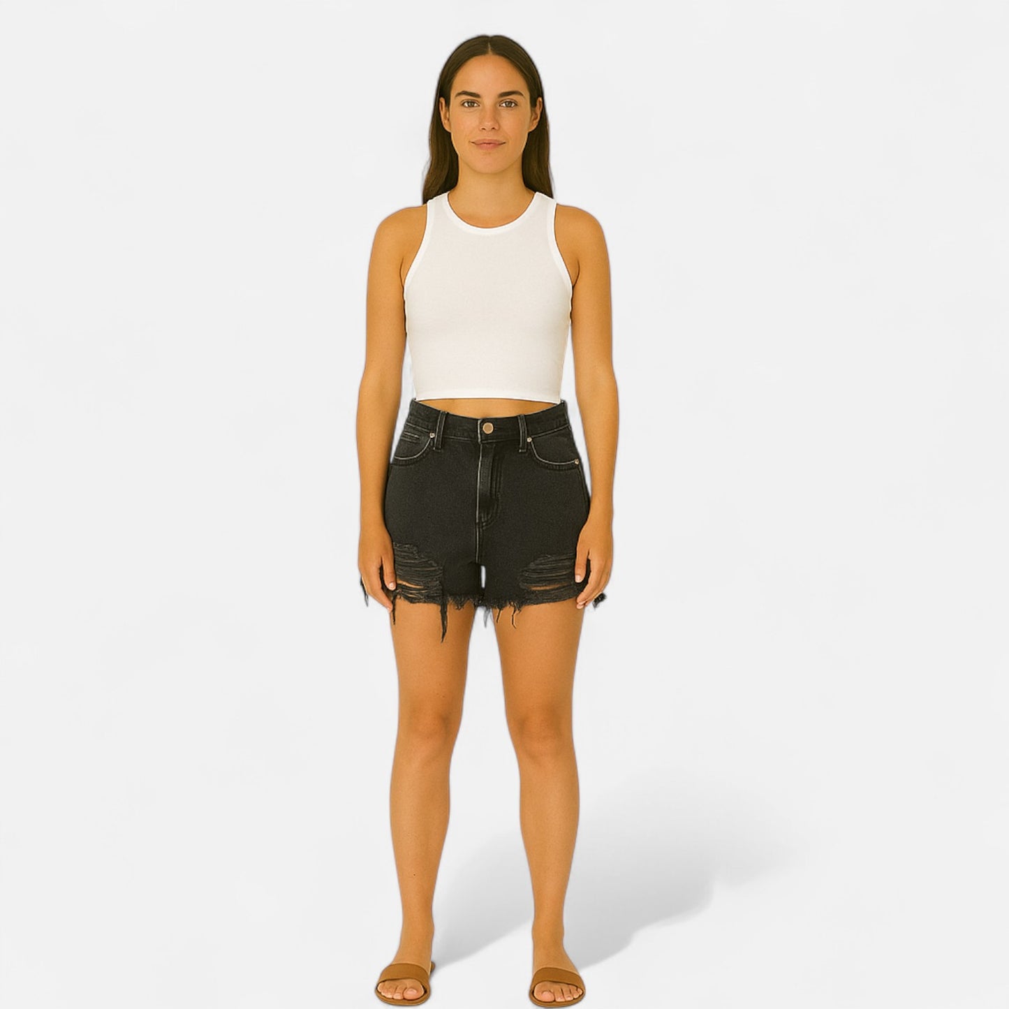 VelroisMode | Women's High-Waisted Cowboy Shorts – Effortless Elegance, Everyday Comfort