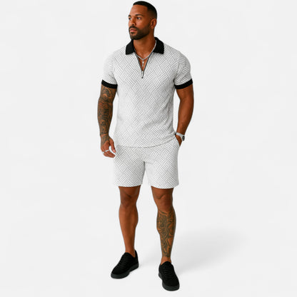 VelroisMode | Men's V-Neck Zip Polo – Contemporary Comfort Meets Urban Sophistication