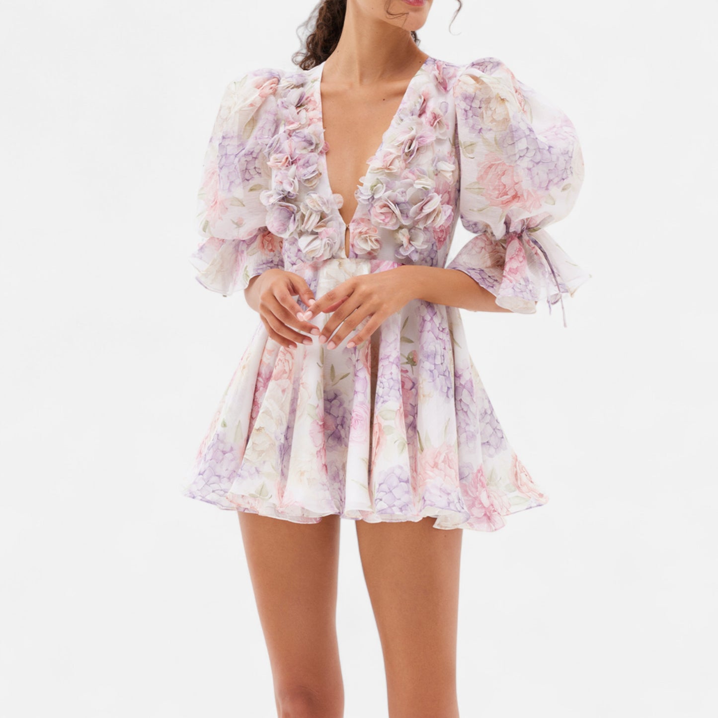 VelroisMode | Women's V-Neck Printed Mini Dress – Effortless Elegance, Everyday Comfort