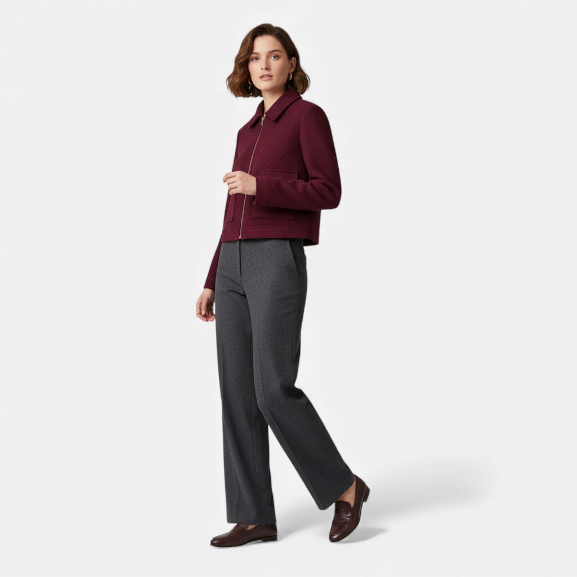 Velroismode | Women’s Long-Zip Heritage Jacket in Wool-Blend