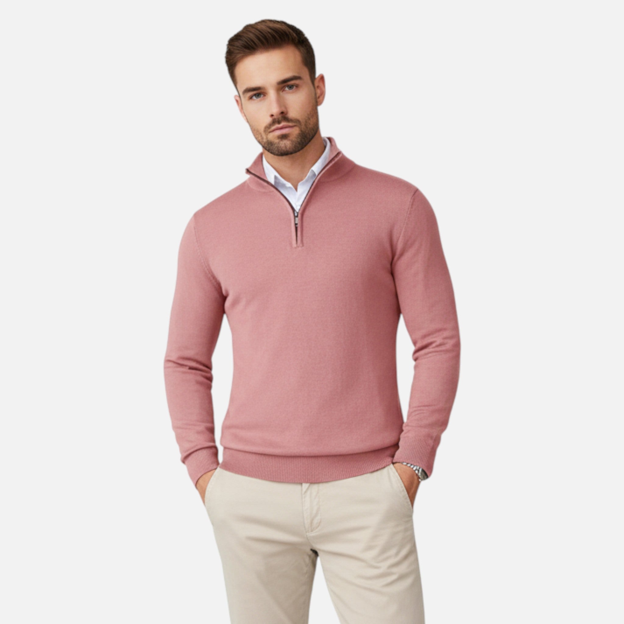 Velroismode | Men’s Slim Fit Zip-Up Sweater