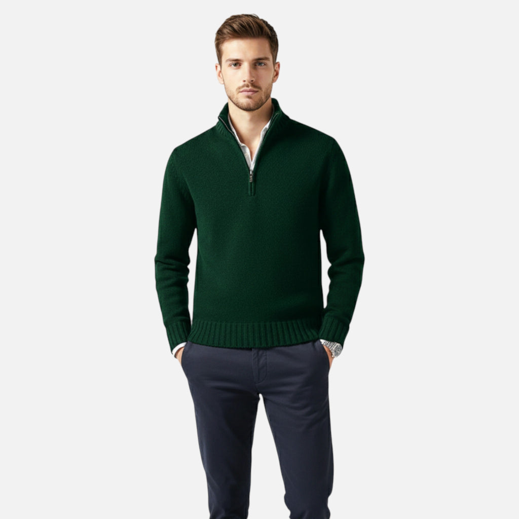 Velroismode | Men’s Long Sleeve Casual Zip-Up Sweater