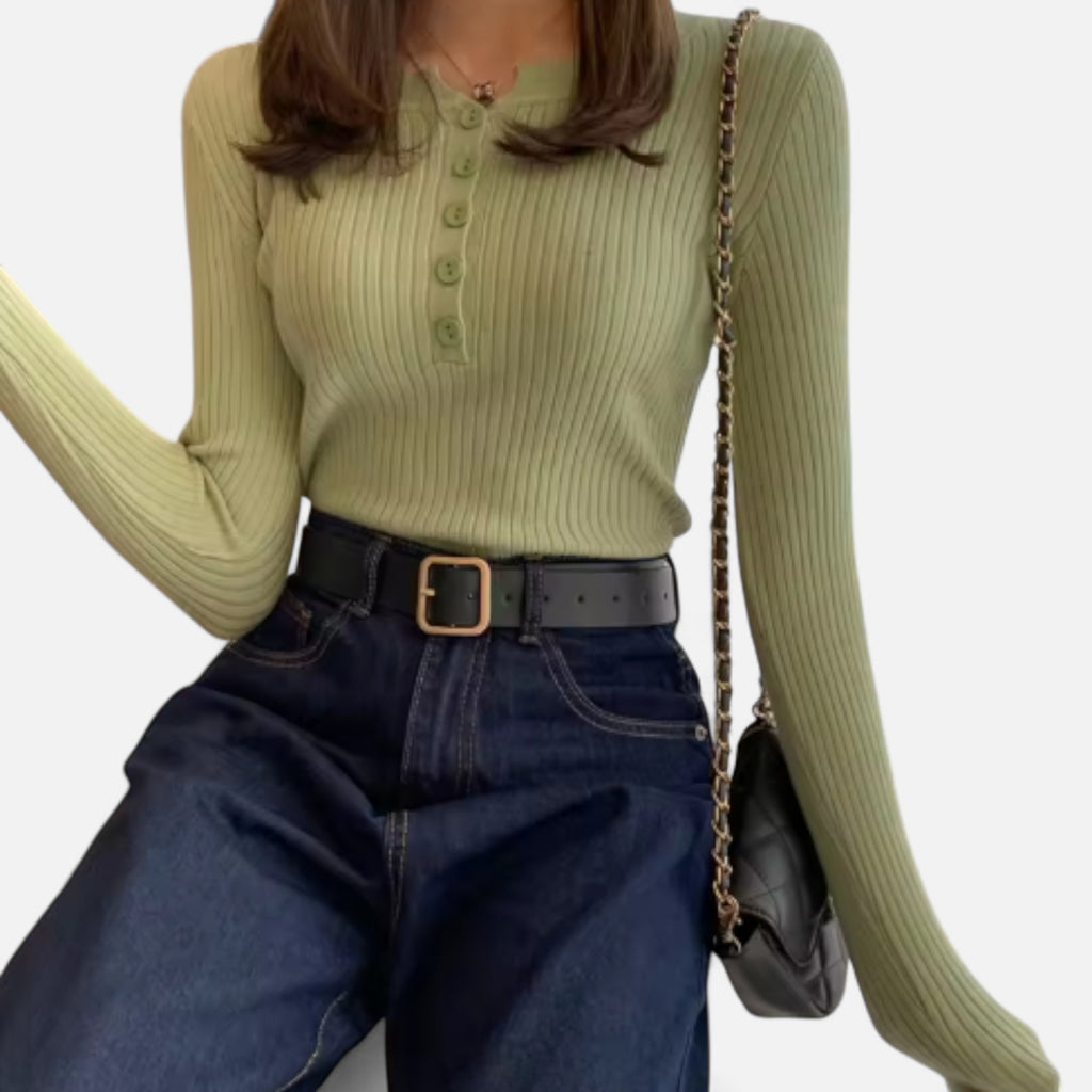 Velroismode | Women’s Knitted Button Sweater