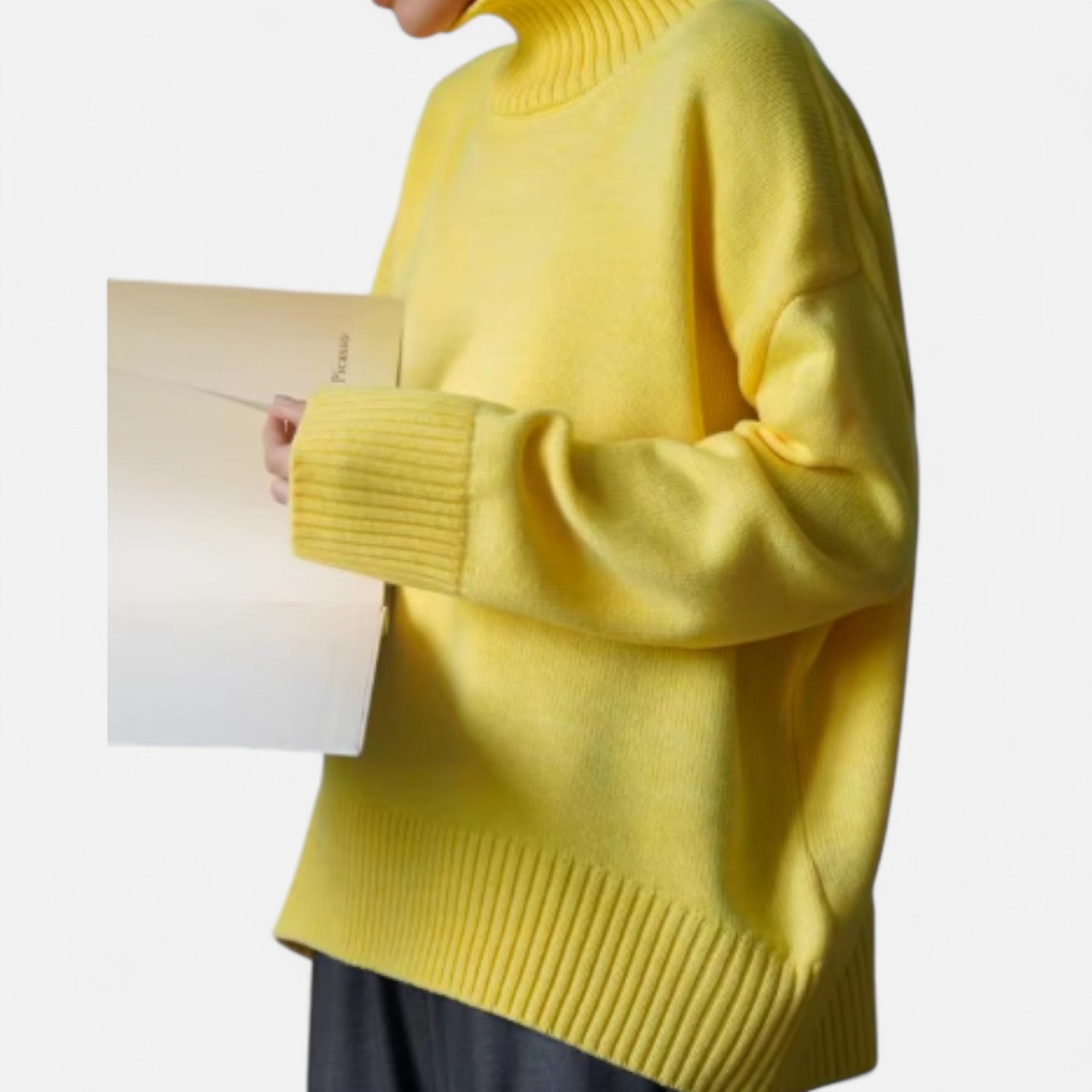 Velroismode | Oversized Turtleneck Knit –  Soft Grey