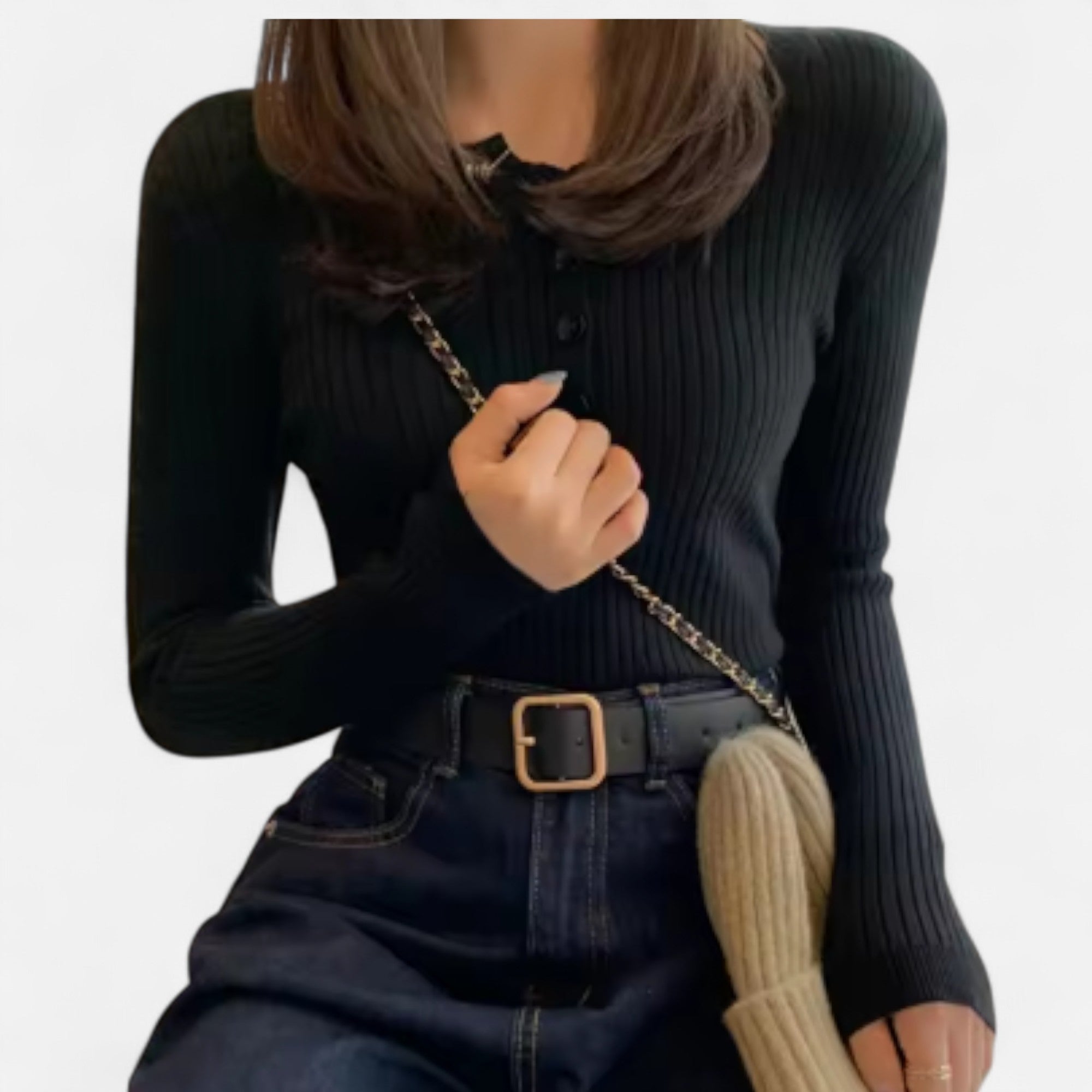 Velroismode | Women’s Knitted Button Sweater