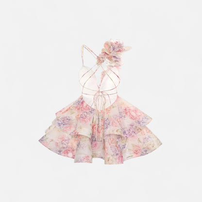 VelroisMode | Women's V-Neck Printed Mini Dress – Effortless Elegance, Everyday Comfort
