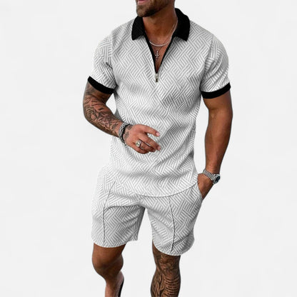 VelroisMode | Men's V-Neck Zip Polo – Contemporary Comfort Meets Urban Sophistication