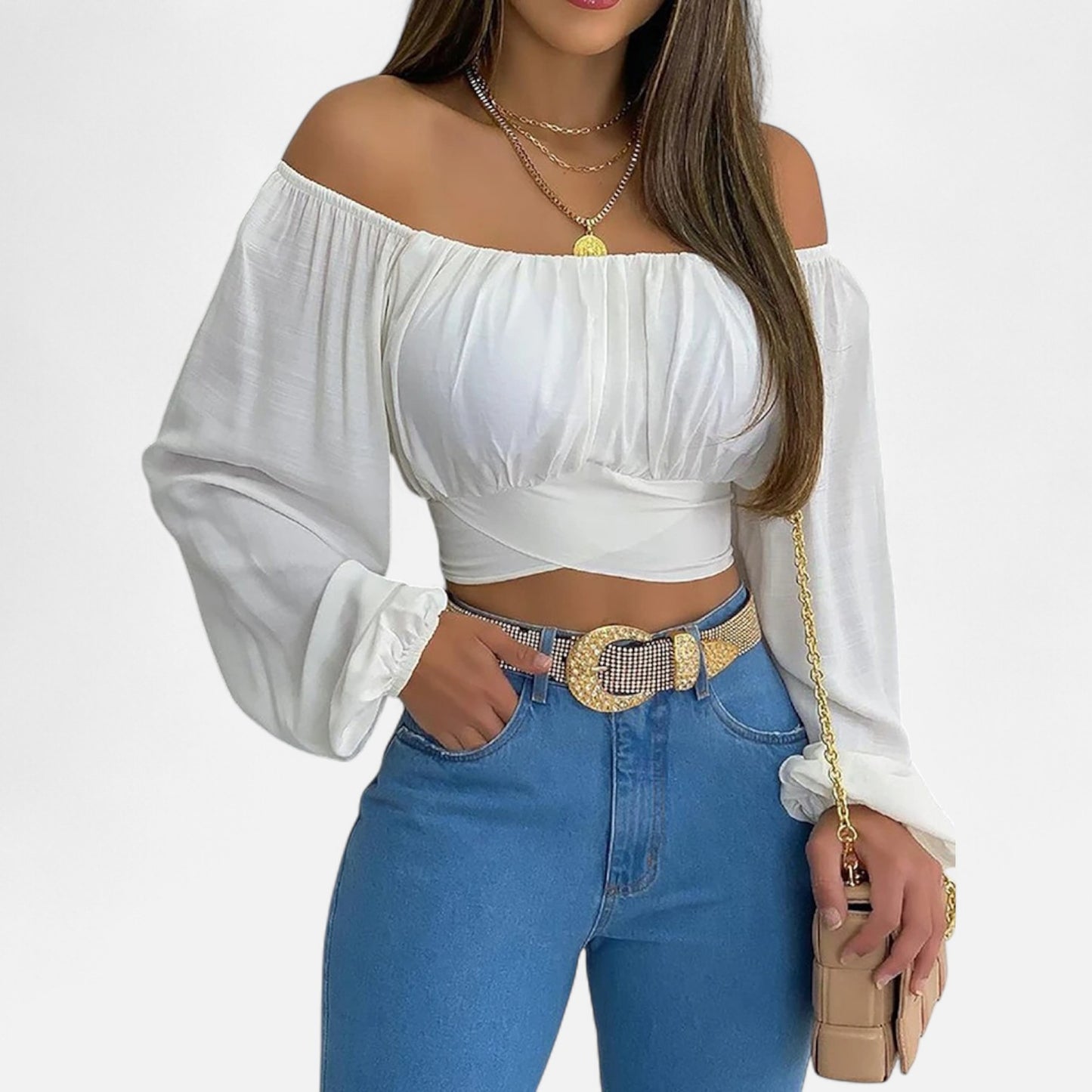 VelroisMode | Women's Chic Off-Shoulder Blouse – Effortless Elegance, Everyday Comfort