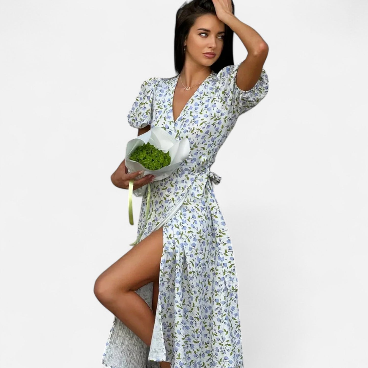 VelroisMode | Women's Light Floral Long Dress – Effortless Elegance, Everyday Comfort