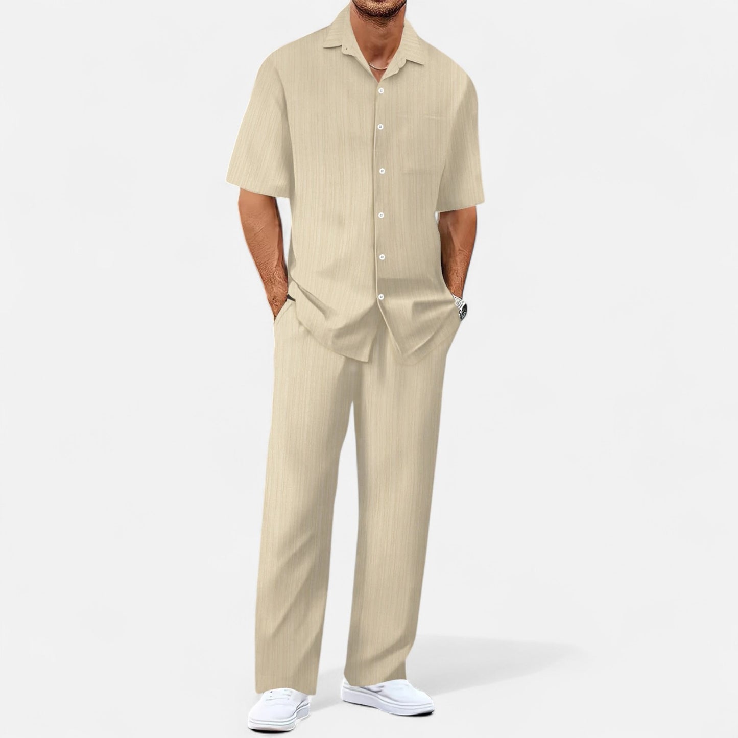 VelroisMode | Men's Casual Business Shirt & Trousers Set – Effortless Style, Everyday Comfort