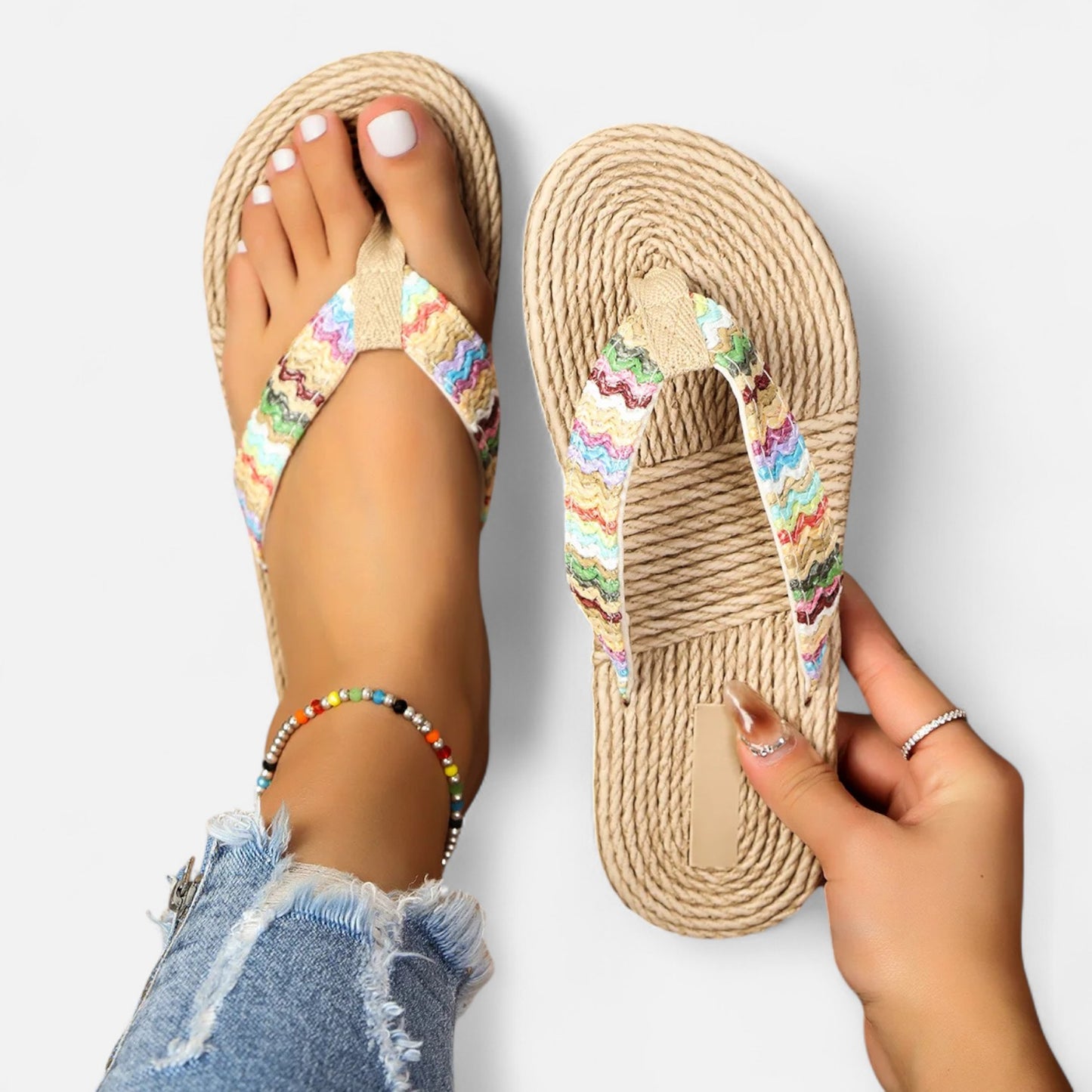 VelroisMode | Women's Comfortable Soft-Bottom Flip Flops – Effortless Elegance, Everyday Comfort