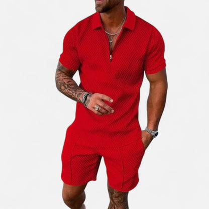 VelroisMode | Men's V-Neck Zip Polo – Contemporary Comfort Meets Urban Sophistication