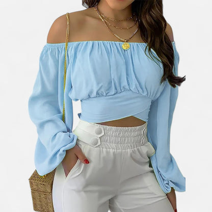 VelroisMode | Women's Chic Off-Shoulder Blouse – Effortless Elegance, Everyday Comfort