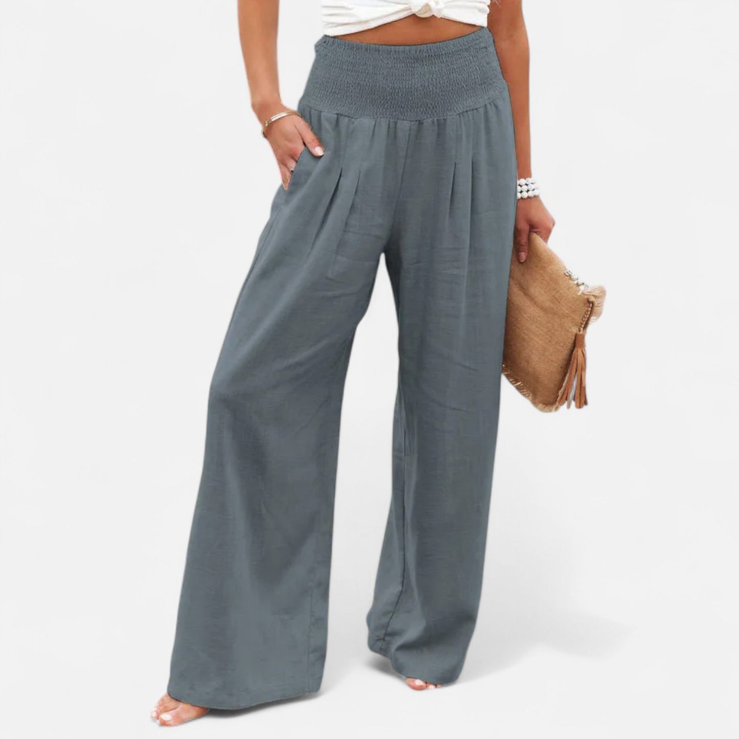 VelroisMode | Women's Cotton High-Waist Elastic Pants – Effortless Elegance, Everyday Comfort