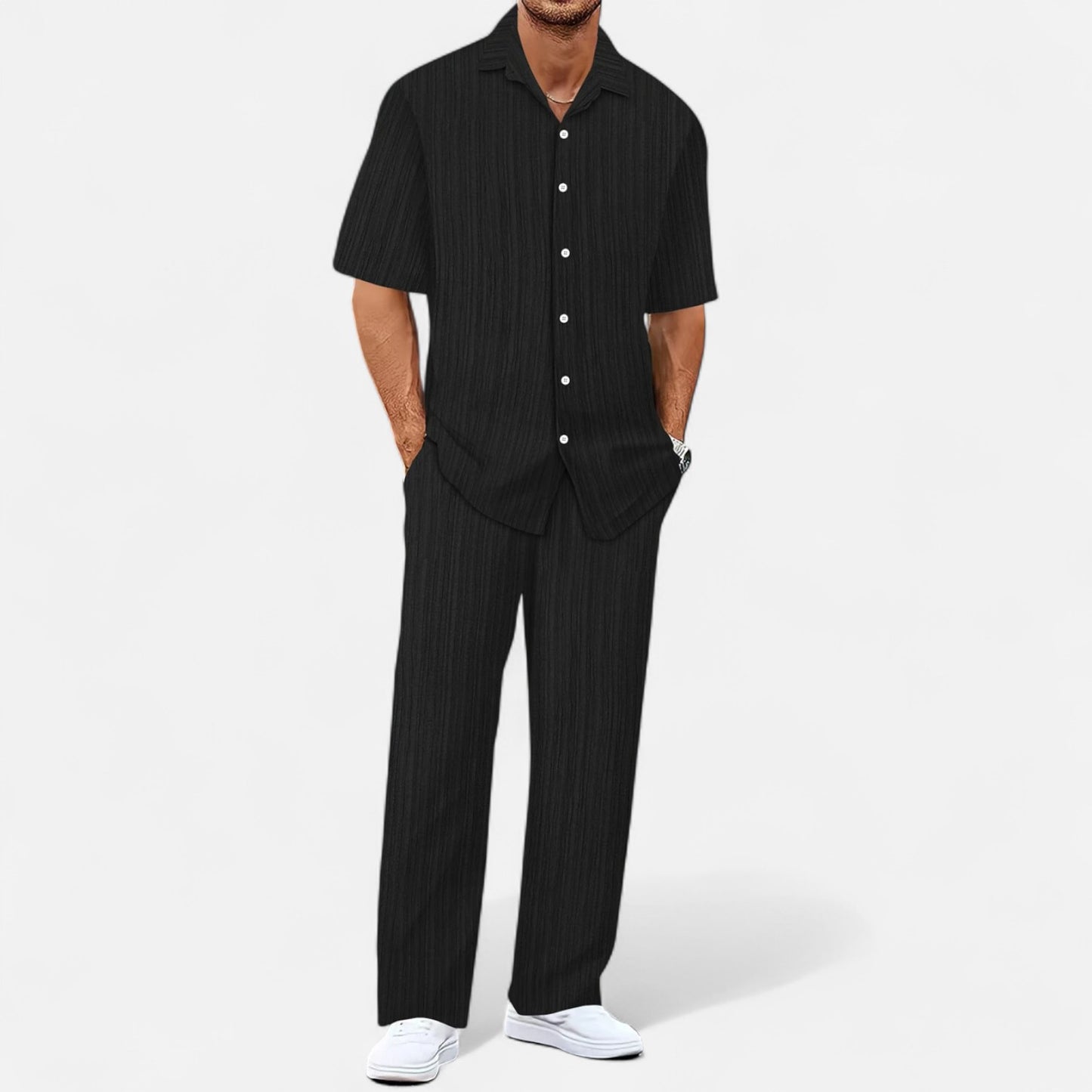 VelroisMode | Men's Casual Business Shirt & Trousers Set – Effortless Style, Everyday Comfort