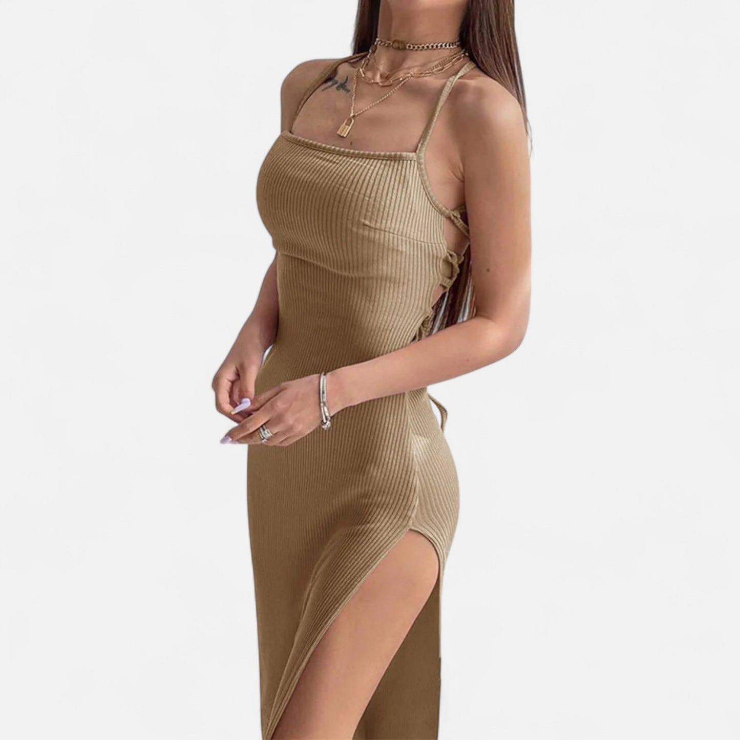 VelroisMode | Women's High-Split Long Dress – Effortless Elegance, Bold Allure