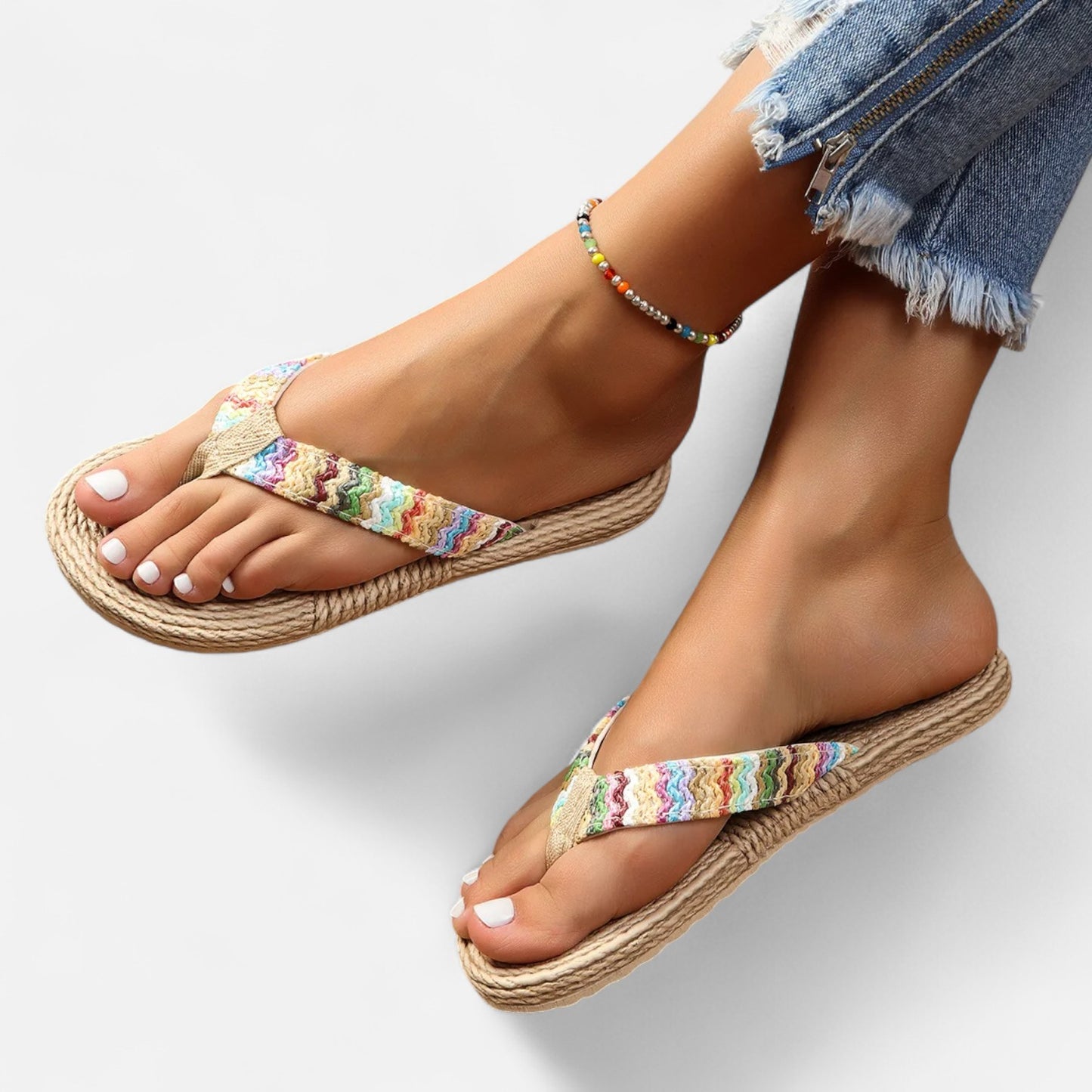 VelroisMode | Women's Comfortable Soft-Bottom Flip Flops – Effortless Elegance, Everyday Comfort