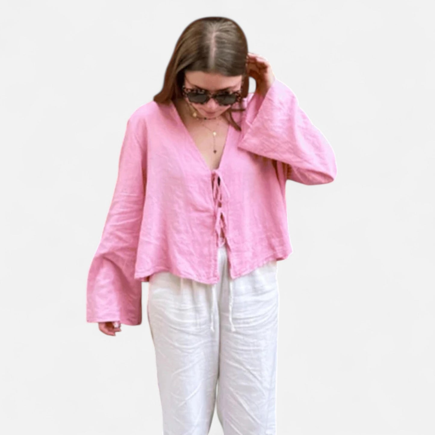 VelroisMode | Woman's | Long Sleeve Linen Top