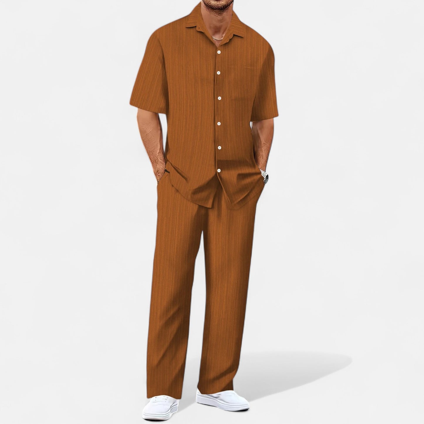 VelroisMode | Men's Casual Business Shirt & Trousers Set – Effortless Style, Everyday Comfort