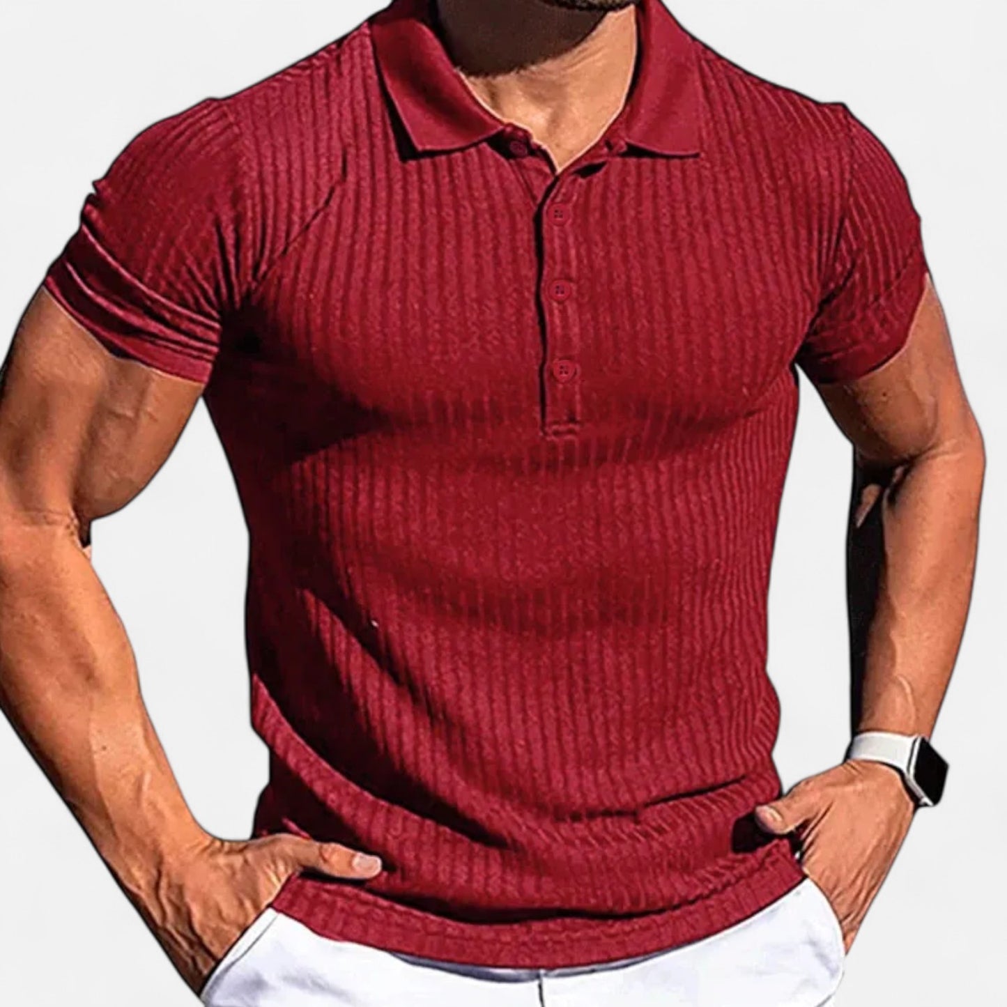 VelroisMode | Men's Striped Stand Collar Polo Shirt – Effortless Summer Style