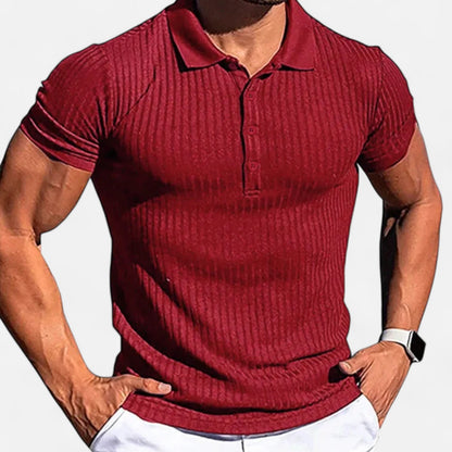 VelroisMode | Men's Striped Stand Collar Polo Shirt – Effortless Summer Style
