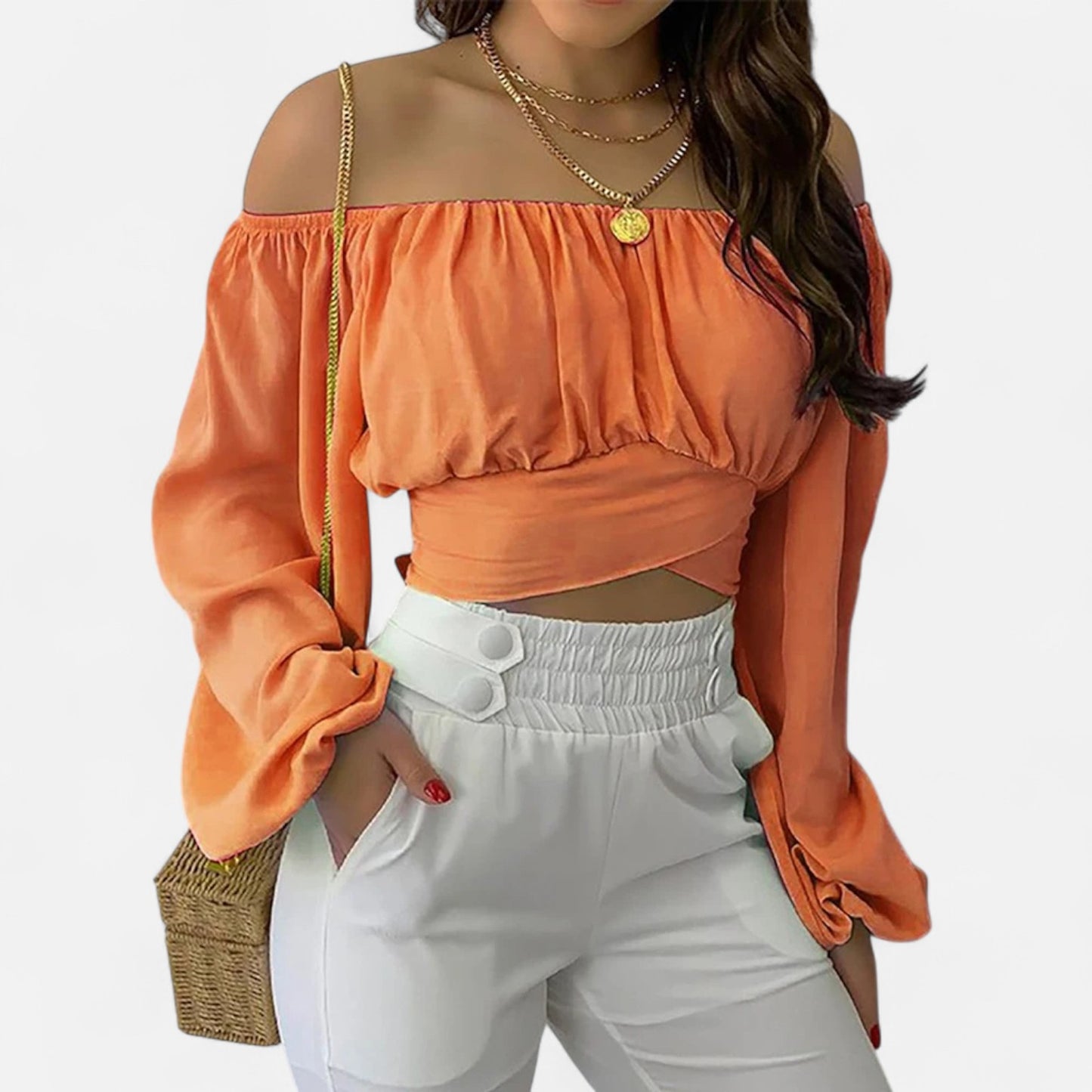 VelroisMode | Women's Chic Off-Shoulder Blouse – Effortless Elegance, Everyday Comfort