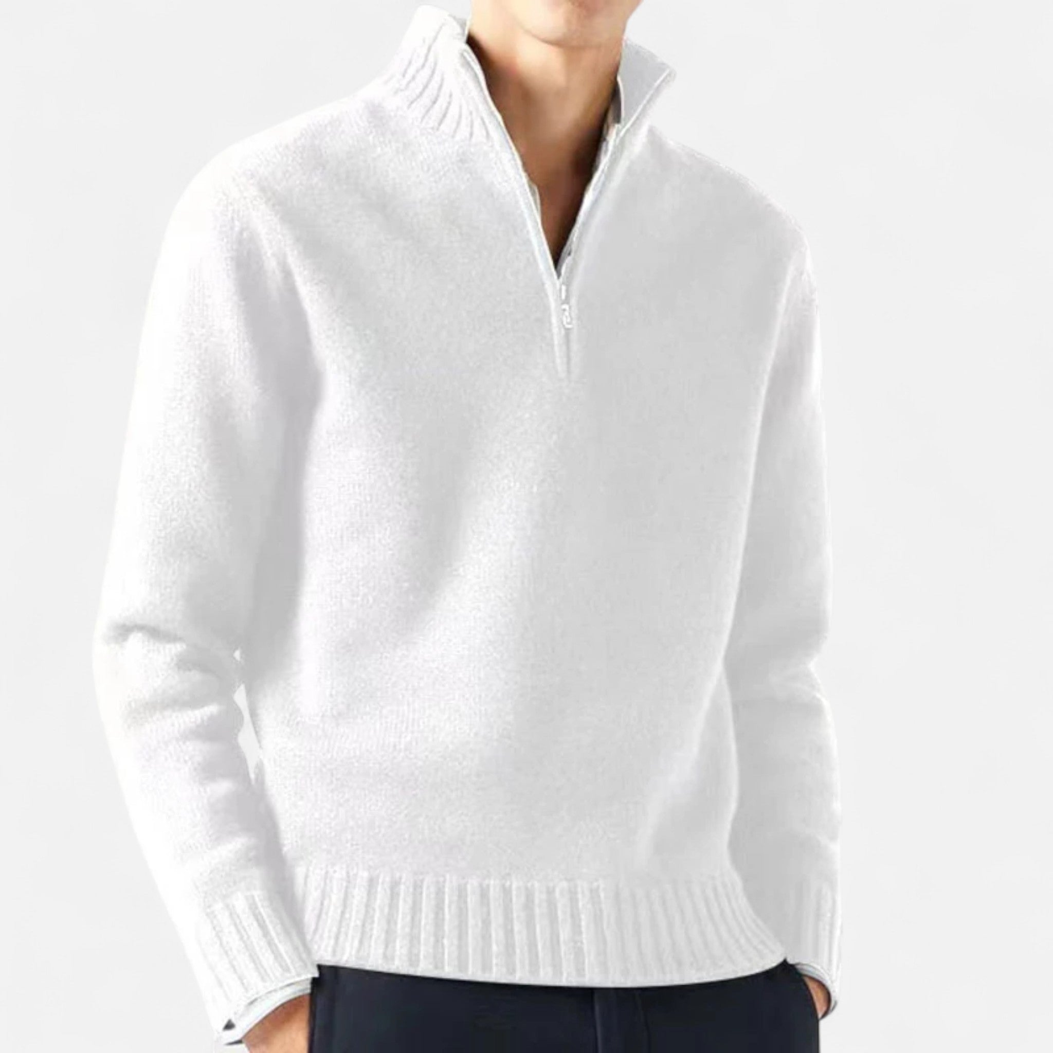 Velroismode | Men’s Long Sleeve Casual Zip-Up Sweater