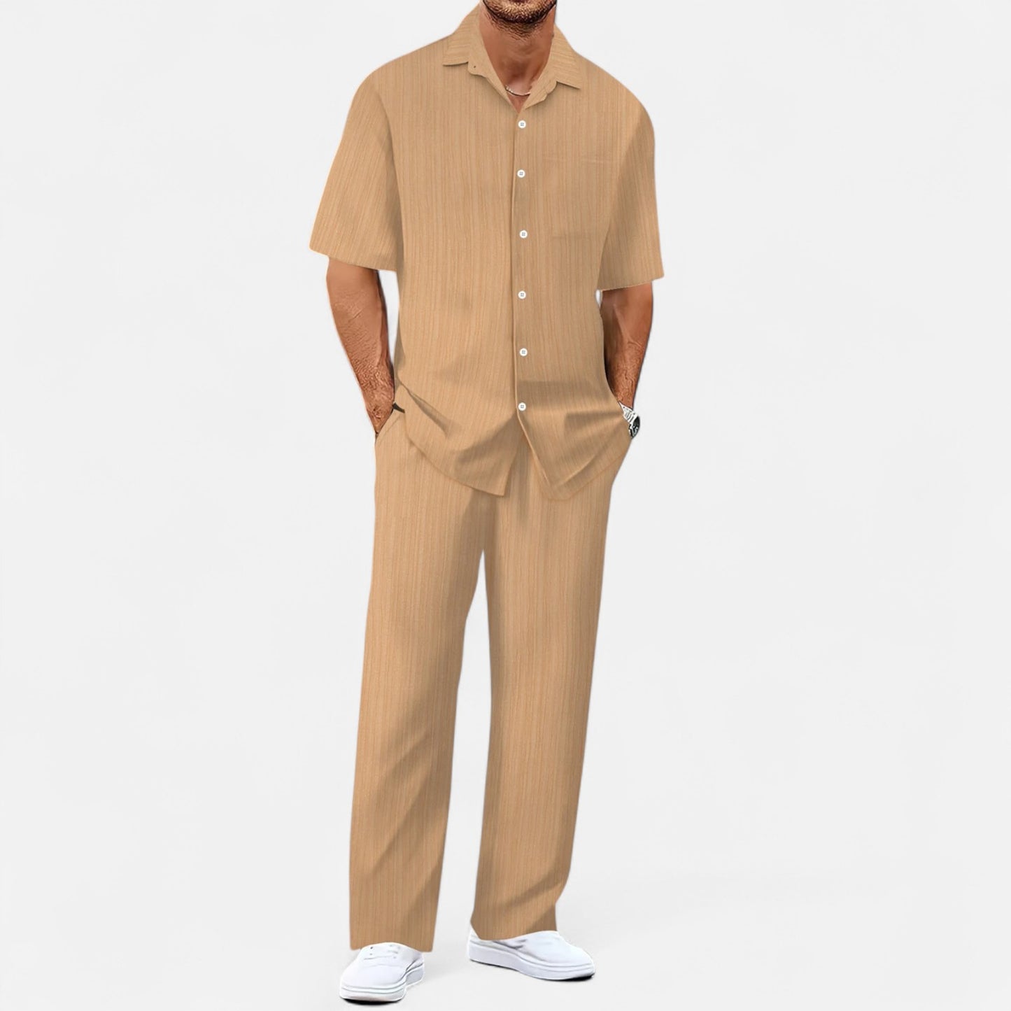 VelroisMode | Men's Casual Business Shirt & Trousers Set – Effortless Style, Everyday Comfort