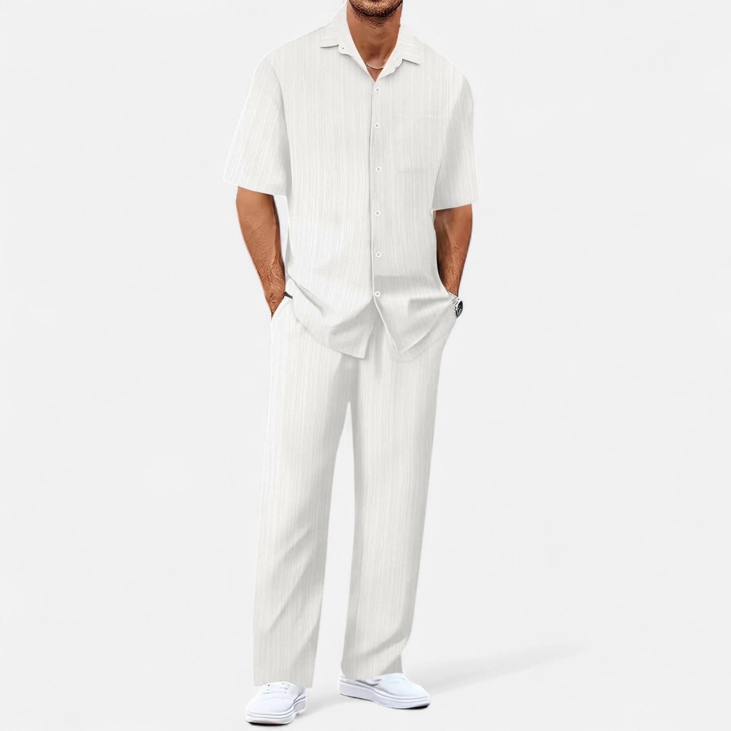 VelroisMode | Men's Casual Business Shirt & Trousers Set – Effortless Style, Everyday Comfort