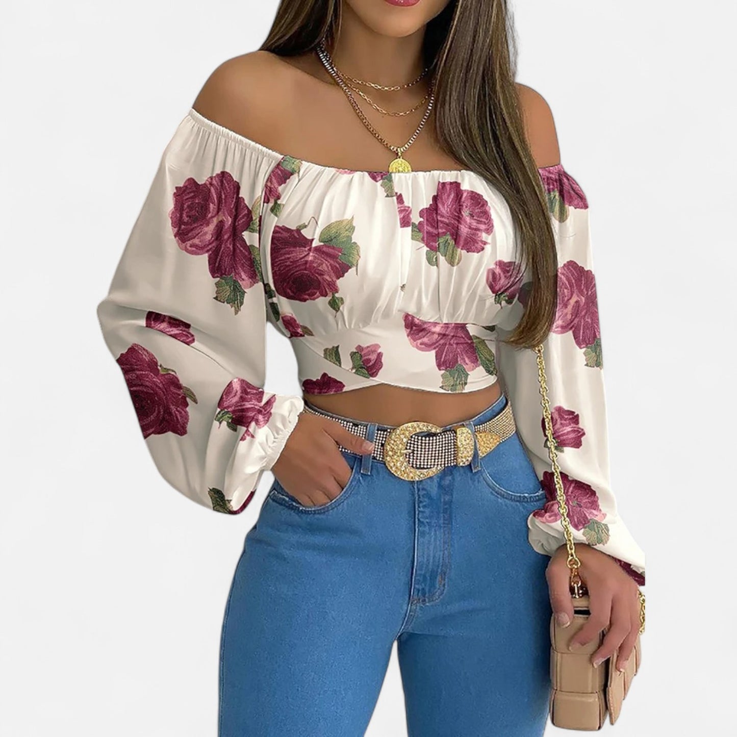 VelroisMode | Women's Chic Off-Shoulder Blouse – Effortless Elegance, Everyday Comfort
