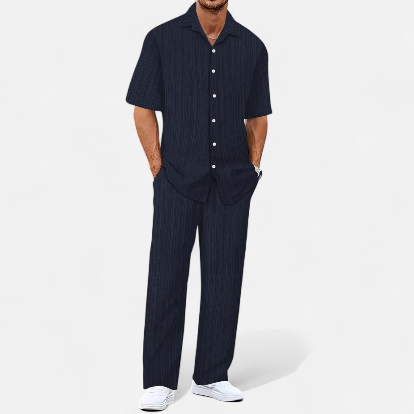 VelroisMode | Men's Casual Business Shirt & Trousers Set – Effortless Style, Everyday Comfort