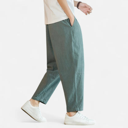 VelroisMode | Men's Cotton-Linen Drawstring Trousers – Effortless Summer Comfort