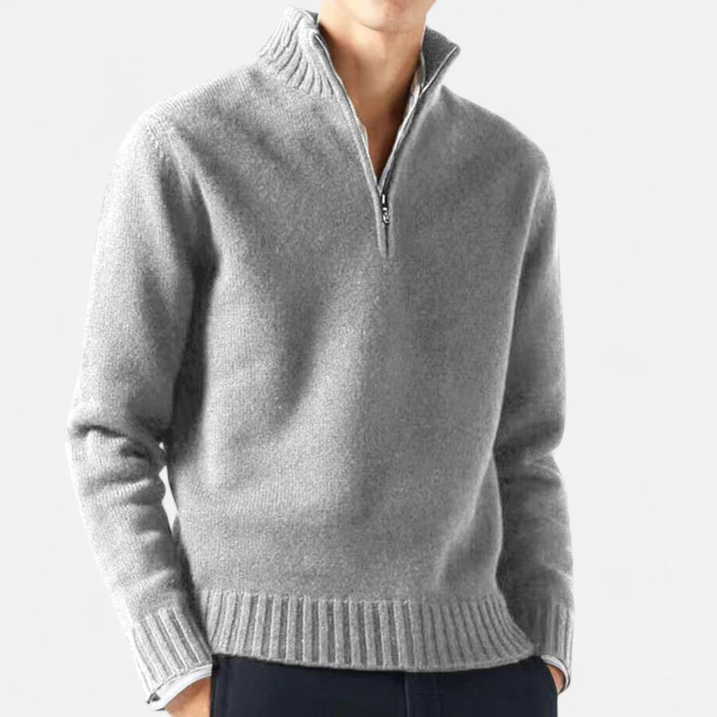 Velroismode | Men’s Long Sleeve Casual Zip-Up Sweater