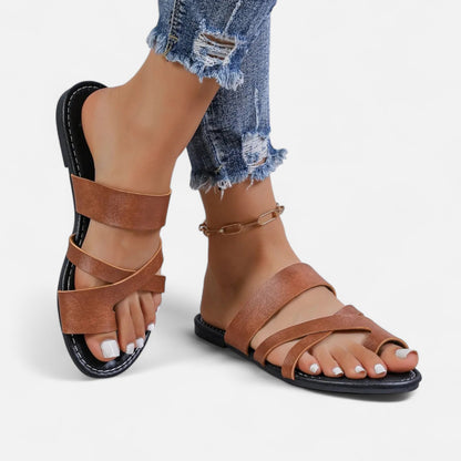 VelroisMode | Women's Minimalist Flat Sandals – Effortless Elegance, Everyday Comfort