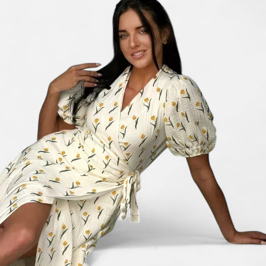 VelroisMode | Women's Light Floral Long Dress – Effortless Elegance, Everyday Comfort