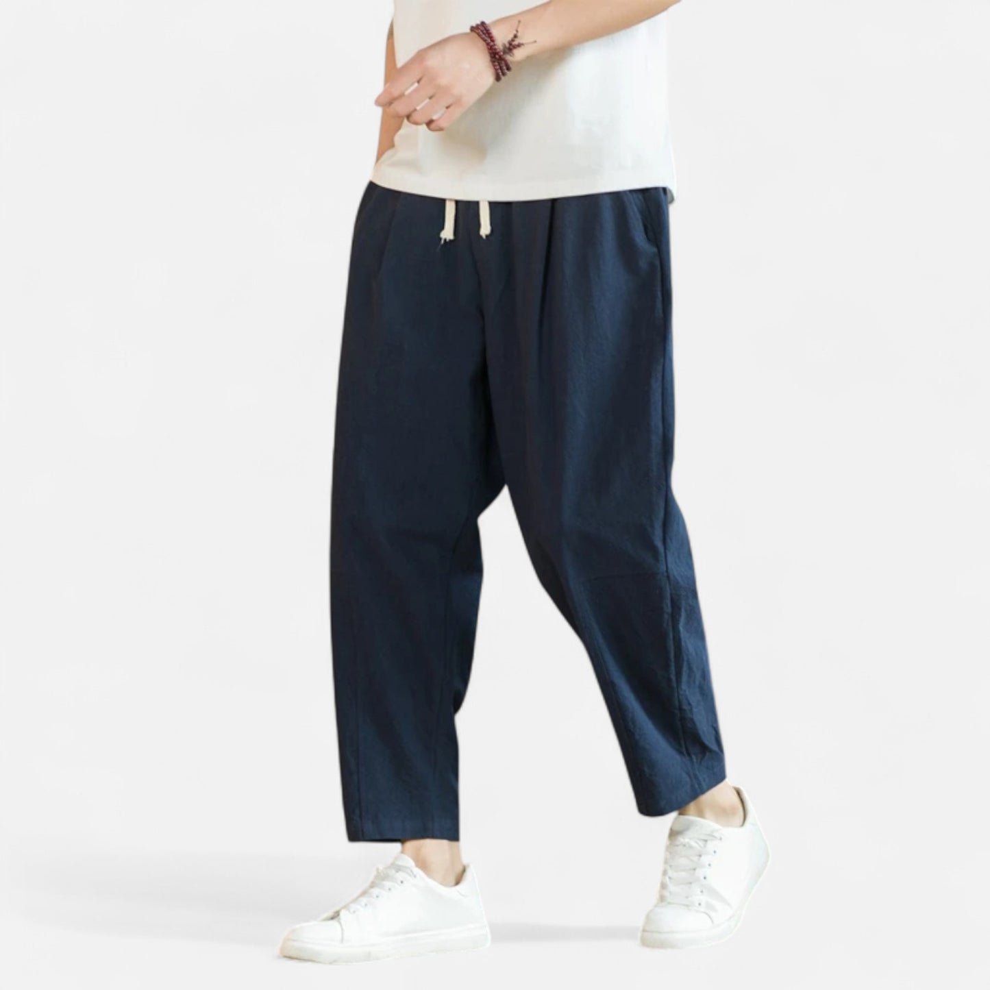 VelroisMode | Men's Cotton-Linen Drawstring Trousers – Effortless Summer Comfort