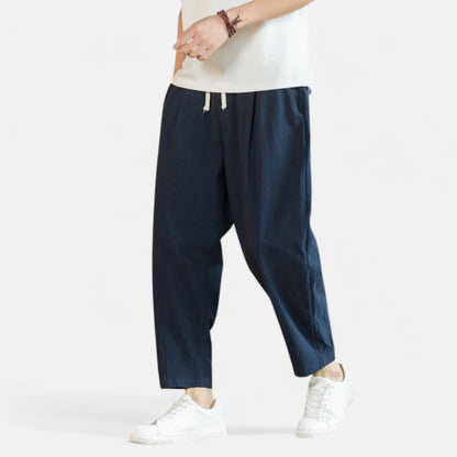 VelroisMode | Men's Cotton-Linen Drawstring Trousers – Effortless Summer Comfort