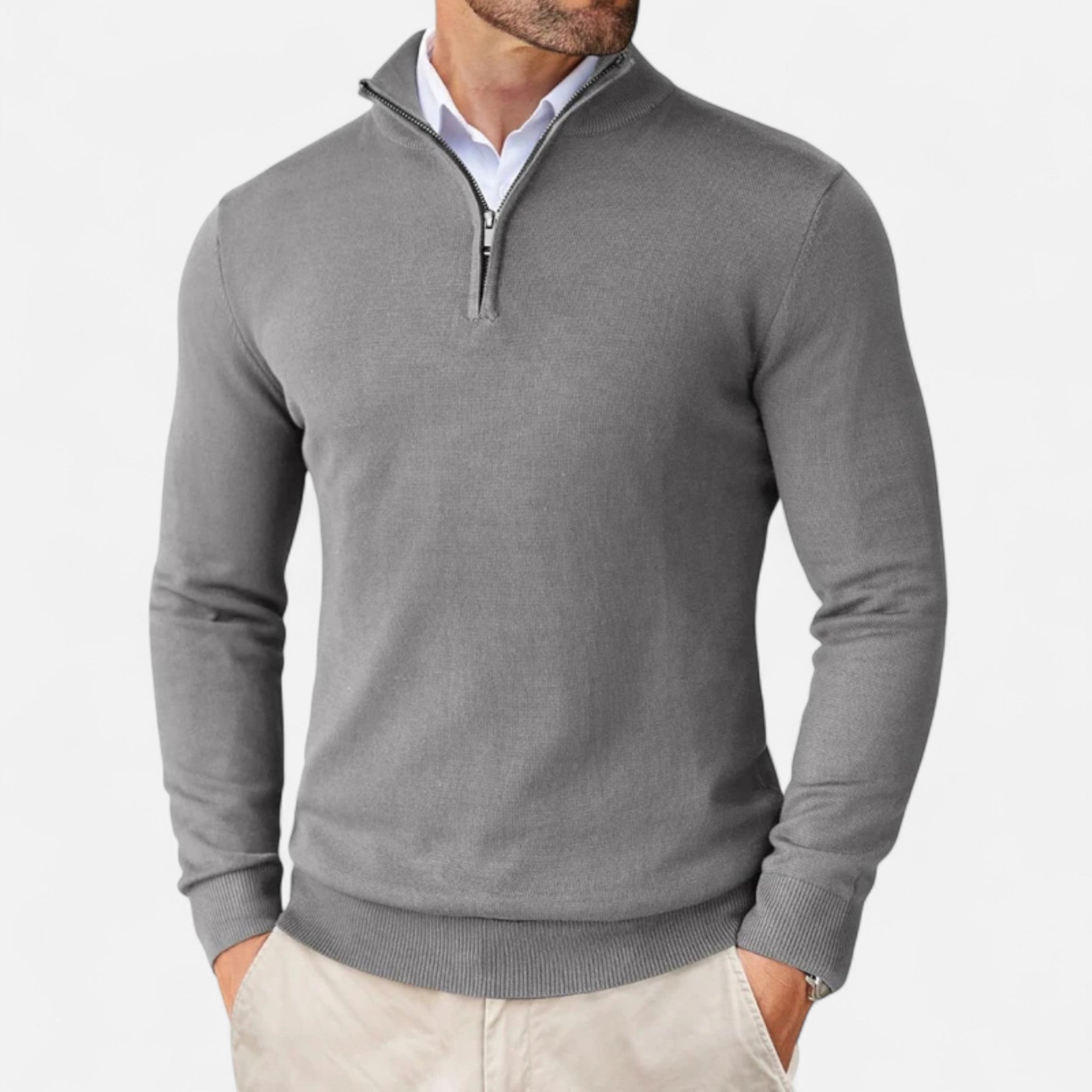Velroismode | Men’s Slim Fit Zip-Up Sweater