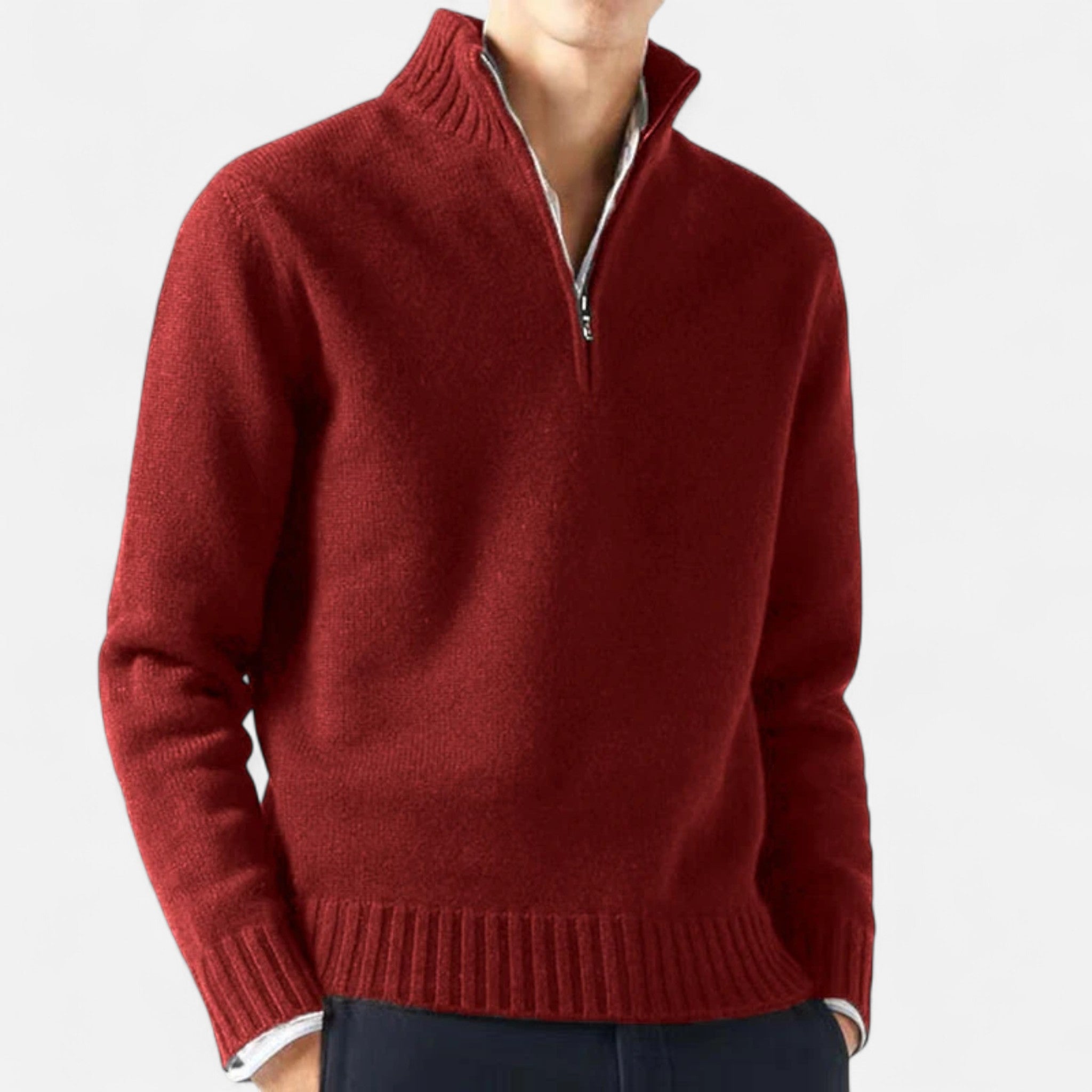 Velroismode | Men’s Long Sleeve Casual Zip-Up Sweater