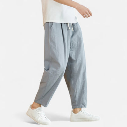 VelroisMode | Men's Cotton-Linen Drawstring Trousers – Effortless Summer Comfort