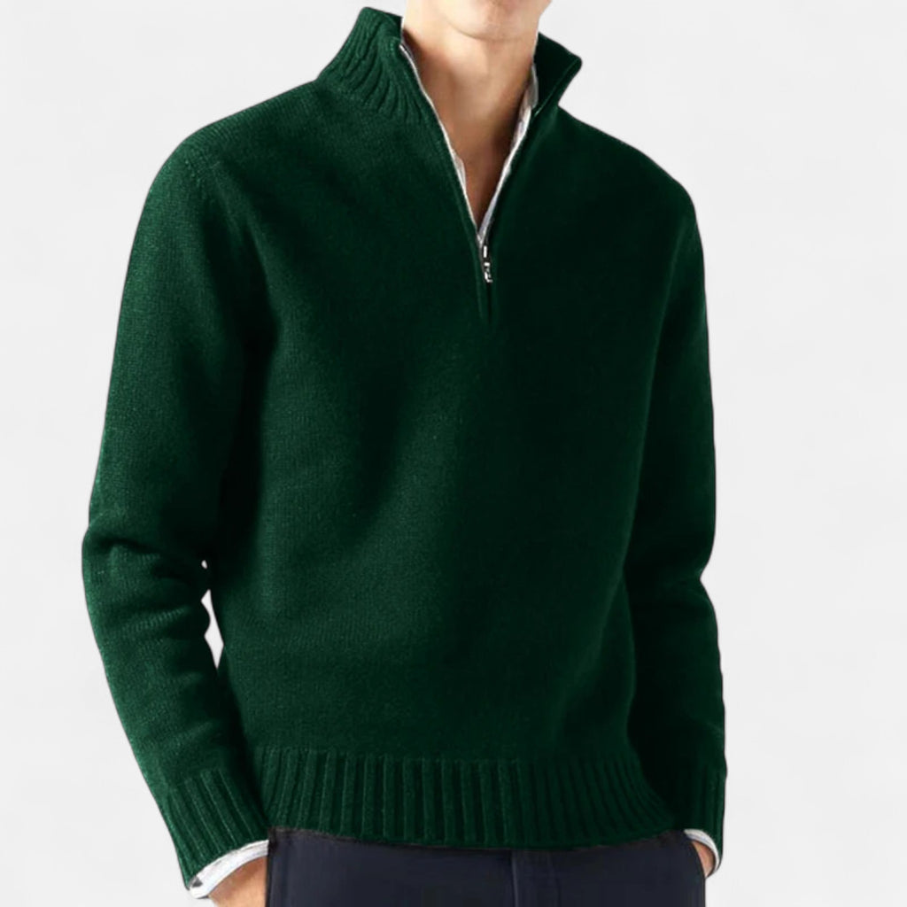 Velroismode | Men’s Long Sleeve Casual Zip-Up Sweater